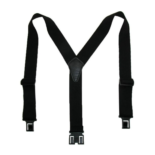 Mens Heavy Duty Suspenders Perry Y-Back Adjustable Hook Clips Belt Closure Red